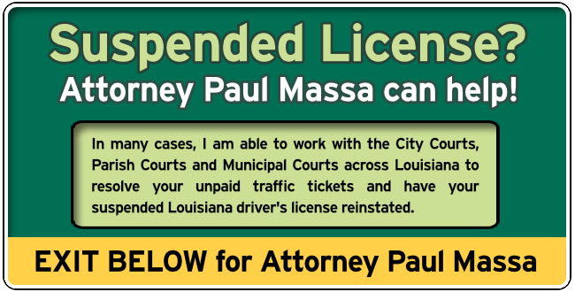 Pointe Coupee Parish, Louisiana Suspended License Attorney Paul Massa Graphic 1